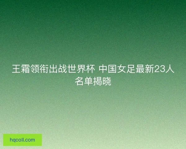 王霜领衔出战世界杯 中国女足最新23人名单揭晓